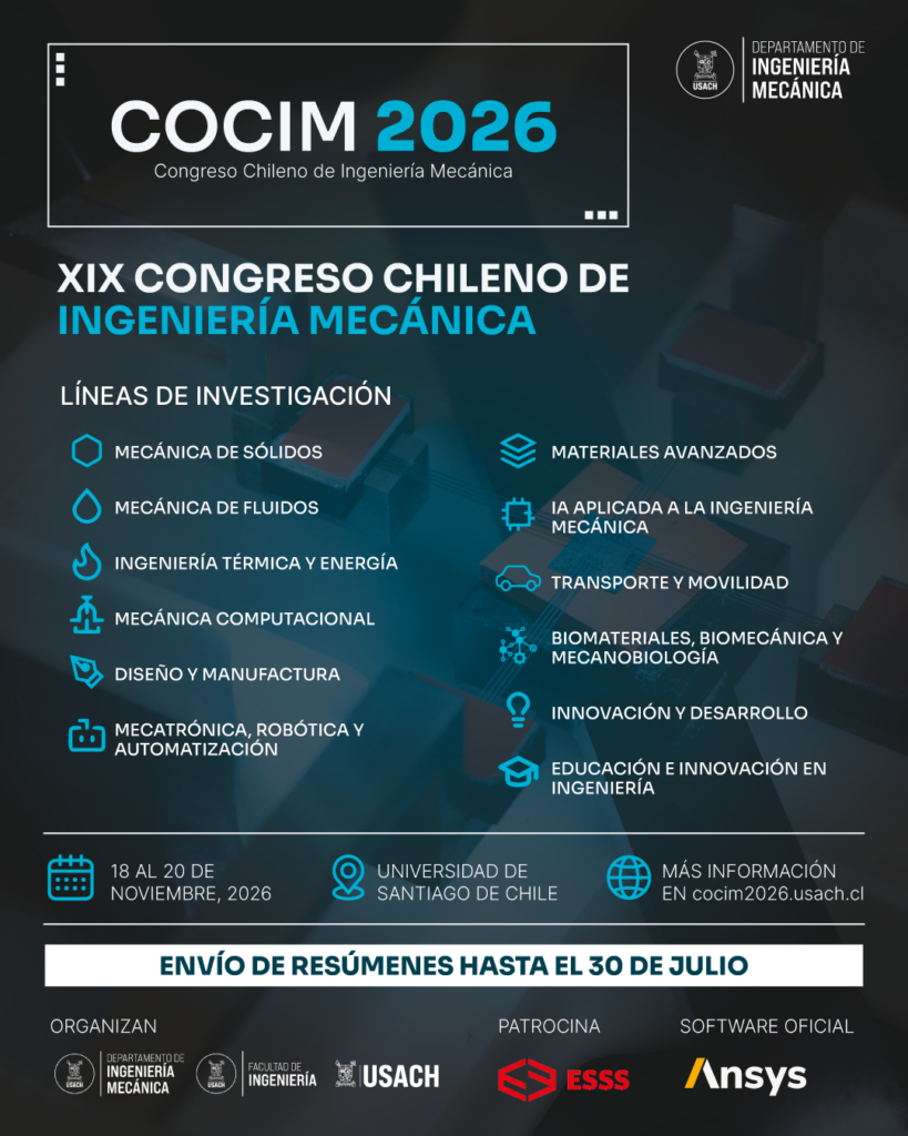 Congreso nacional de Ingeniería Mecánica tendrá a la Usach como sede